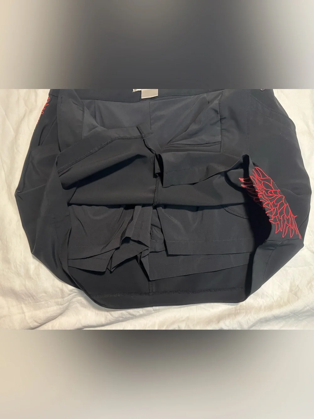 Women’s Nike Golf Dri-Fit UV Black Skort with Red Embroidered Flowers